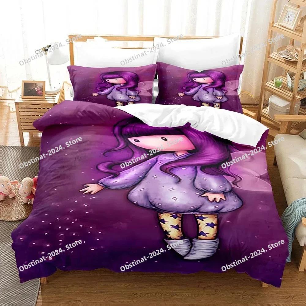Santoro Gorjus Soft Duvet Cover Set Ful Quen King-Sized Dimensionsd Dimensions Anime Beautiful Girl Beding Set 3D Print Santoro Gorjus Young Girls