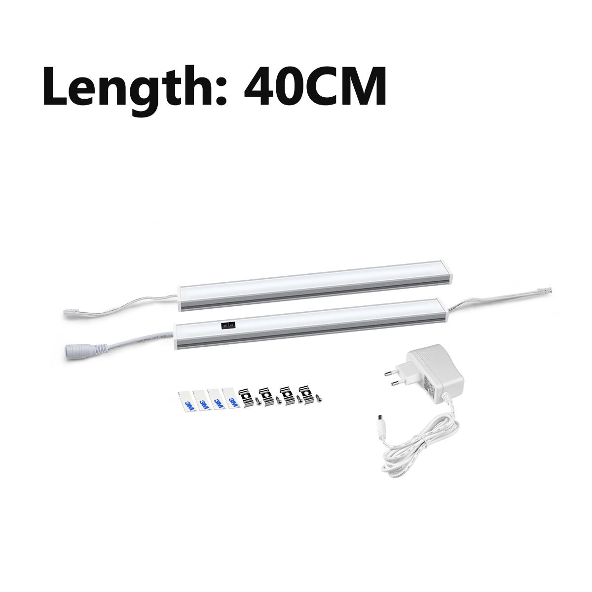 

1-5 шт. комплект серии Smart LED кухонный светильник 12 В светодиодный светильник для бара с алюминиевым профилем, трубчатые лампы, датчик ручной развертки, светильник для шкафа для кухни спальни 2PCS 40CM EU Plug белый