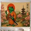 Smoking Warrior Frog Tapestry