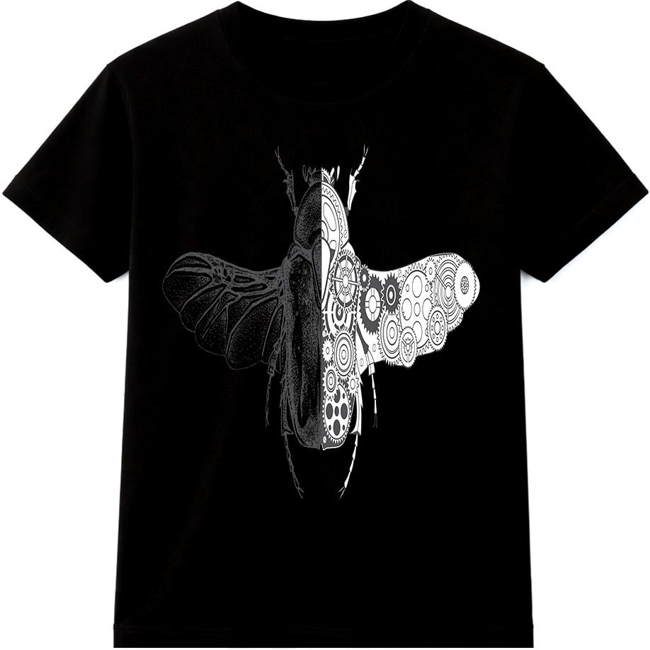 Steampunk Moth T Shirt Gothic Clockwork Insect Graphic Tee Victorian Dark Art S