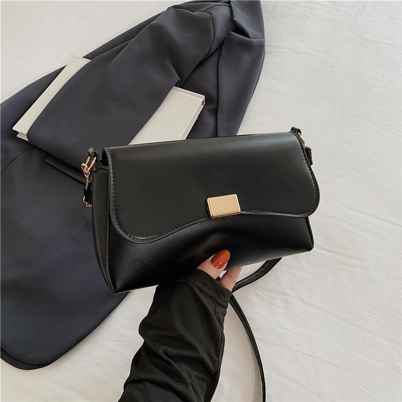Fashionable Vintage Crossbody Bag For Ladies 2024 New Stylish Pu Shoulder Bag With Street Chic Style чёрный