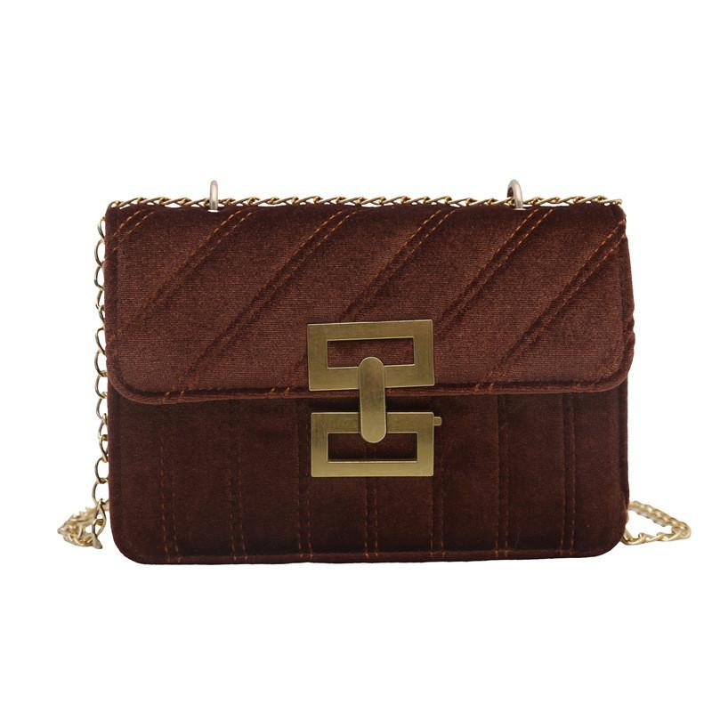 

Handbag Versatile Trendy Featuring Chain Design And Lock Closure Ideal For Urban Style коричневый