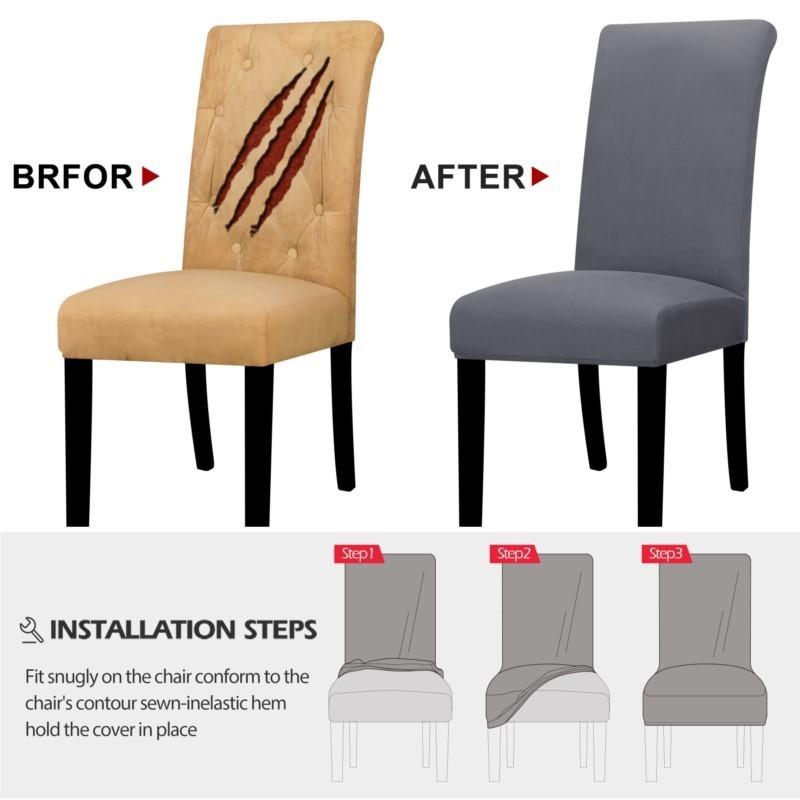 Elastic Solid Color Chair Cover Spandex Stretch Slipcovers Chair Seat Covers for Kitchen Dining Room Wedding Banquet Home Decor
