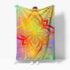Colorful Abstract Mandala Watercolor Floral Print Throw Blanket Sofa Bed Decorative Cushion Gift