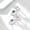Stylish Colorful Zirconia Heart Ring for Women - European/American Trend, Unique Personality, Copper Material