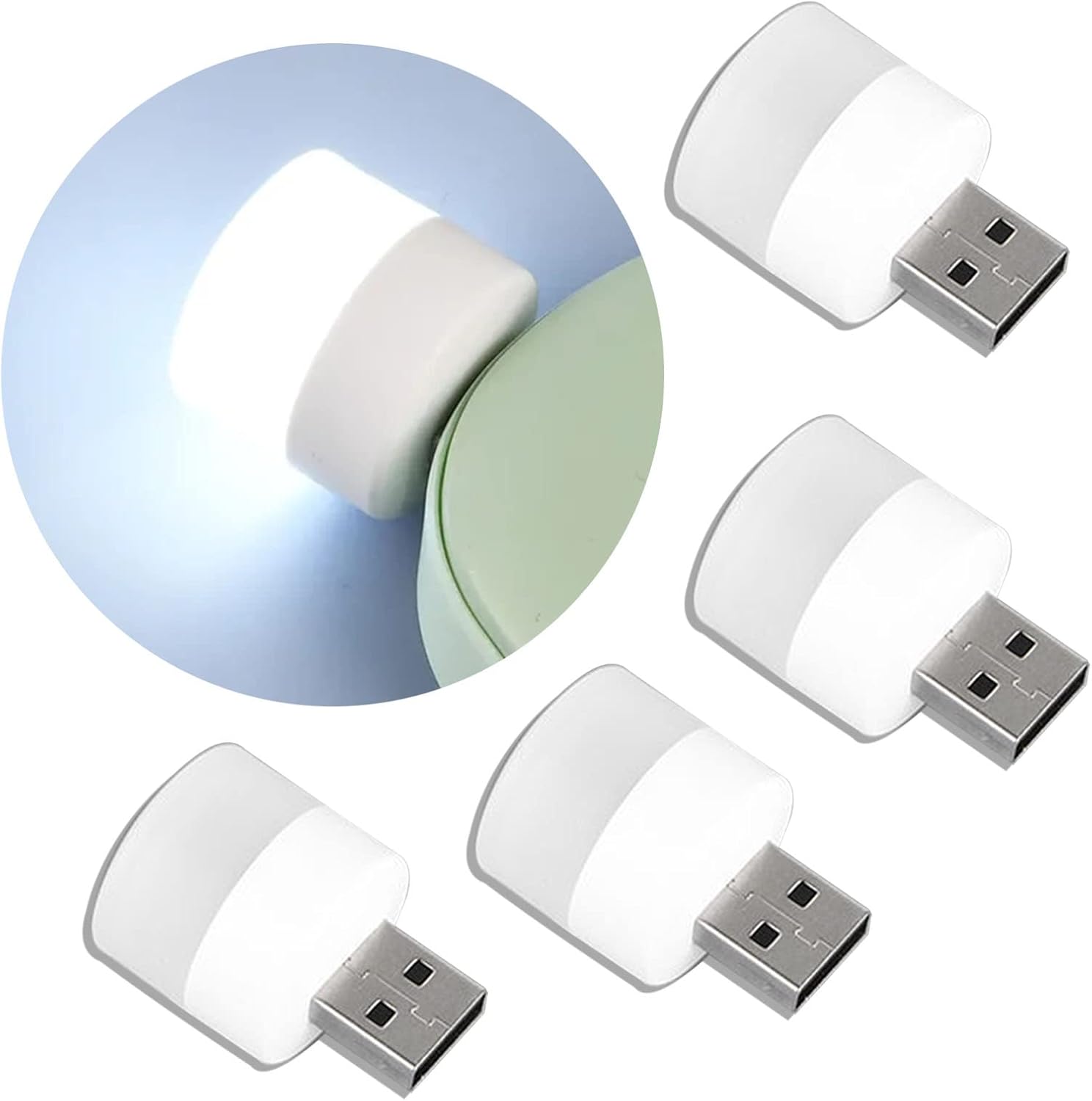 

USB Ночники, Мини светодиодная лампочка, Включаемый в розетку, Теплый белый, Компактный, Идеально для спальни, ванной комнаты, детской, прихожей, кухни, Автомобильный USB свет для создания атмосферы Cold light