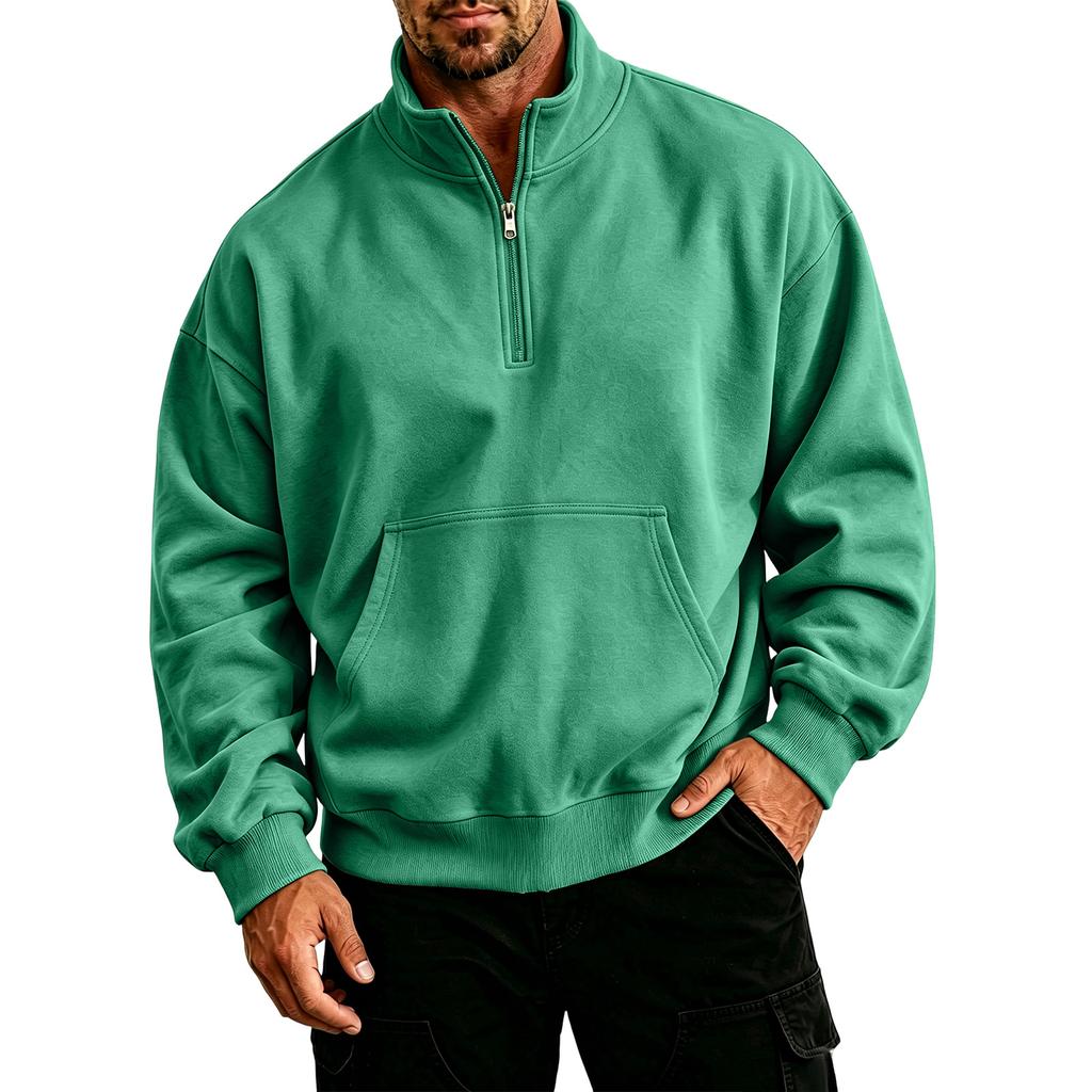 Sudadera para Hombre Tallas Grandes Ajuste Holgado Casual Manga Larga con Bolsillo para Otoño Invierno