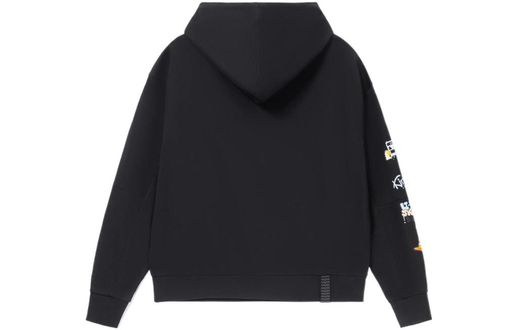 Li Ning Skateboard Sweatshirts Men's Black Hooded Moderate Regular AWDS177-4