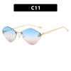 Frameless rhombus sunglasses letter F women's high-end elegant sunglasses European and American fashion sunglasses sun protection