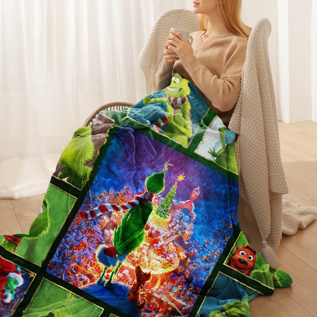 Green Monster- Flannel Blanket Comfortable Flannel Digital Print Blanket