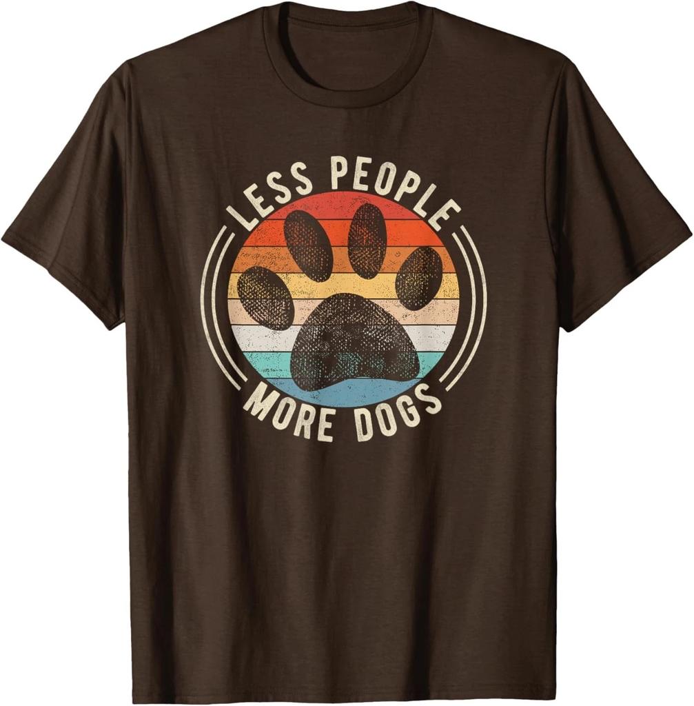 Vintage Retro Funny Sayings Dog Lover Less People More Dogs T-Shirt