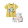 Summer Children's Knitted Cotton Suit Round Neck Children's Cartoon Printing Two-piece Set Boys' Sports Suit