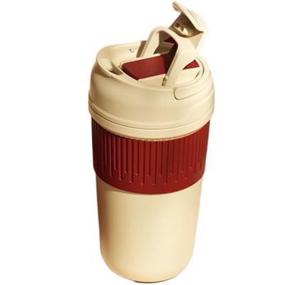 Edelstahlbecher Reisebecher mit Strohhalm und Deckel 450ml Auslaufsicherer Thermobecher Reisebecher für Saft Tee Kaffee Getränke