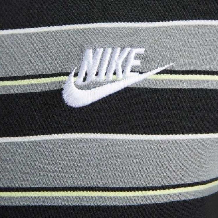 Nike Breathable Comfortable Outdoor Striped Sports Short Sleeve T-Shirt Men Tops Black Gray HJ0551-010