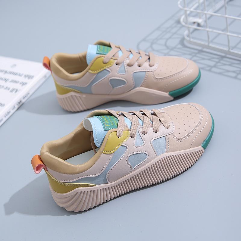 2024 Autumn Women's New Fashion Retro Casual Shoes Comfortable All-match Thick-soled Shoes Breathable Sneakers