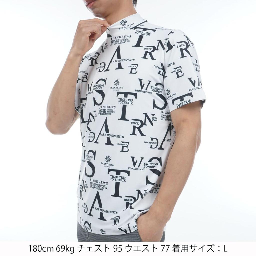 Shirt Brand Golf 3L [St. Andrews] Men's Short-sleeved High-neck (all-over Logo) / / 042-5167353 030_White