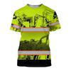 Excavator 3D High-definition Digital Printing Summer Men's Round Neck Short Sleeved T-shirt