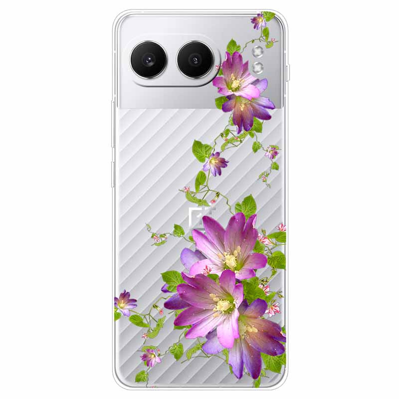 

For One plus Nord 4 Case 6.74 Flowers Transparent TPU Silicone Funda Capa for Oneplus Nord 4 Nord4 5G Soft Covers Coques bags Oneplus Nord 4