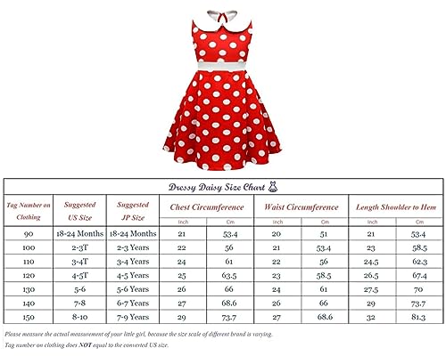 Dressy Daisy Baby Girls Polka Dot Fancy Dress, Halloween Costume, Birthday Party Outfit, Mouse Ears, Hair Hoop, Red, Ages 7-9