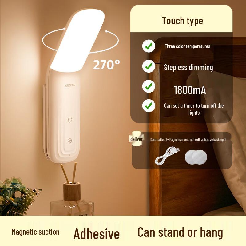 Kuhuo Magnetic Rechargeable LED Bedside Lamp