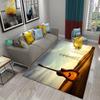 3D Water and Fire Guitar Carpet Music Enthusiast Carpets for Living Room Bedroom Decoration Kitchen Bathroom Non-slip Floor Mats