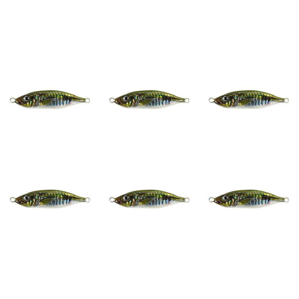 

3D Print UV Luminous Mackerel Fishing Lure Fake 6.8cm 60g Bait (Gold Green)