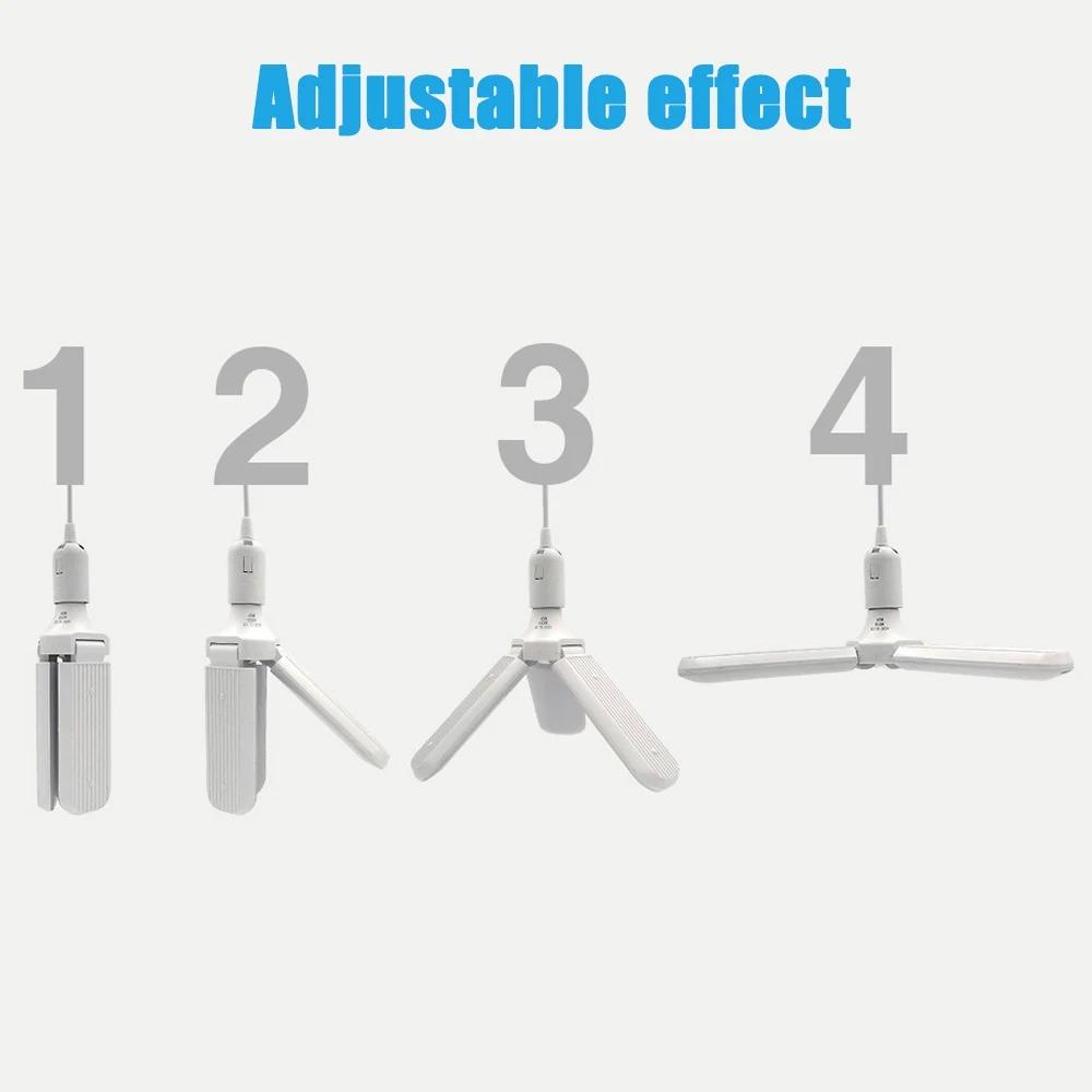 E27 45W 50W 60W LED-Lampe mit Lüfterflügel AC85-265V Faltbar für Außen Fabrik Lager Scheune Hinterhof Garage Licht