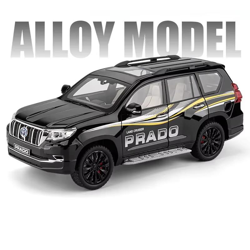 Large 1:18 Range Rover Prado Car Model Toy Alloy Diecast Simulation Doors Opened Pull Back Vehicle Models Collection Boys Gifts