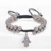 Women's Retro Fatima's Hand Evil Eye Bracelet with Crystal & Natural Stone