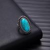 Retro Bohemian Silver Faux Turquoise Ring