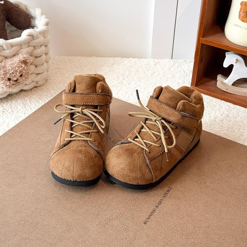 

Children s New Style Snow Boots High-top Leather Boots Cold-resistant Popular Winter Outdoor Wear-resistant Hiking Shoes I10152 26 хакі