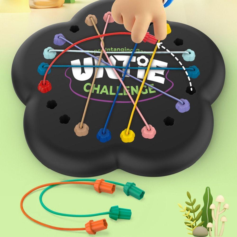 Logical Thinking Kid Rope Knots Game Challenge Color Rope Threading Board Game  Kids Gifts
