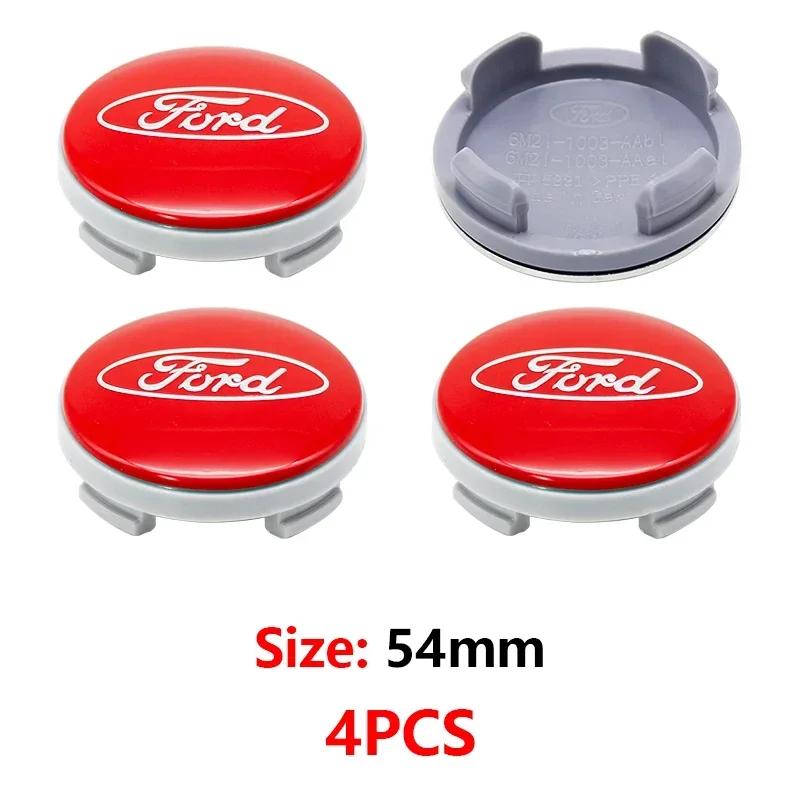 

New 2026 Car Sticker New 2025 Hot 54mm 4Pcs Car Original Wheel Center Covers Hup Caps Decoration For Ford Focus MK2 Fiesta Monde червоний