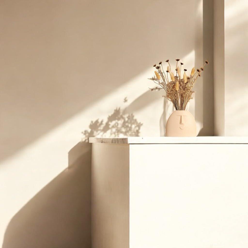 Ceramic Smiling Face Vase - Modern Decorative Sculpture for Home and Office Decor | Office or Living Room (Cheerful Face)