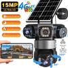 LS VISION 3 Lens 4G Solar Camera 15MP HD Security CCTV IP66 Waterproof Night Vision Two-Way Audio Camera Mobile Tracking IP Cameras V380