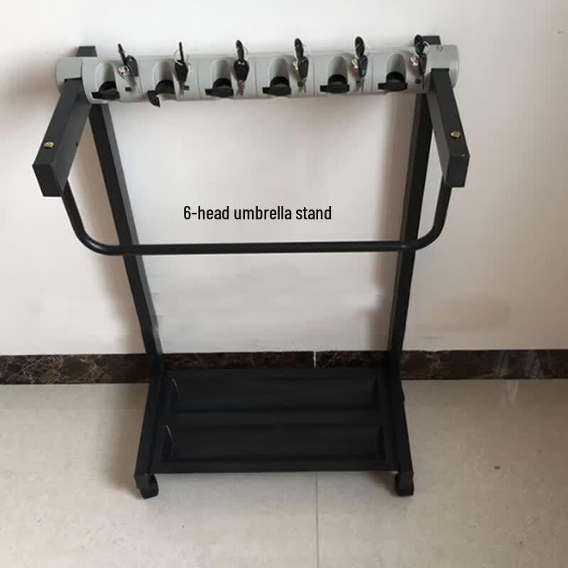 Lockable Commercial Umbrella Storage Rack 6-Head