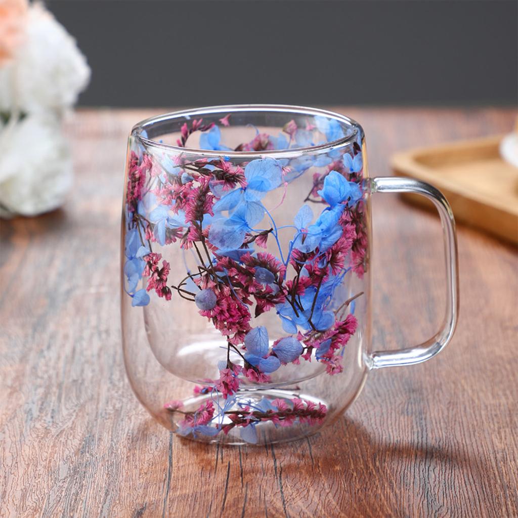 Dried Flower Double-Layer High Borosilicate Glass Cup