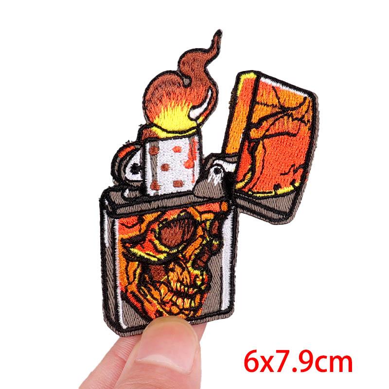 Game Over Patch Iron On Patches For Clothing Punk /Horror Embridered Patches On Clothes Horror Skeleton Patch Sticker