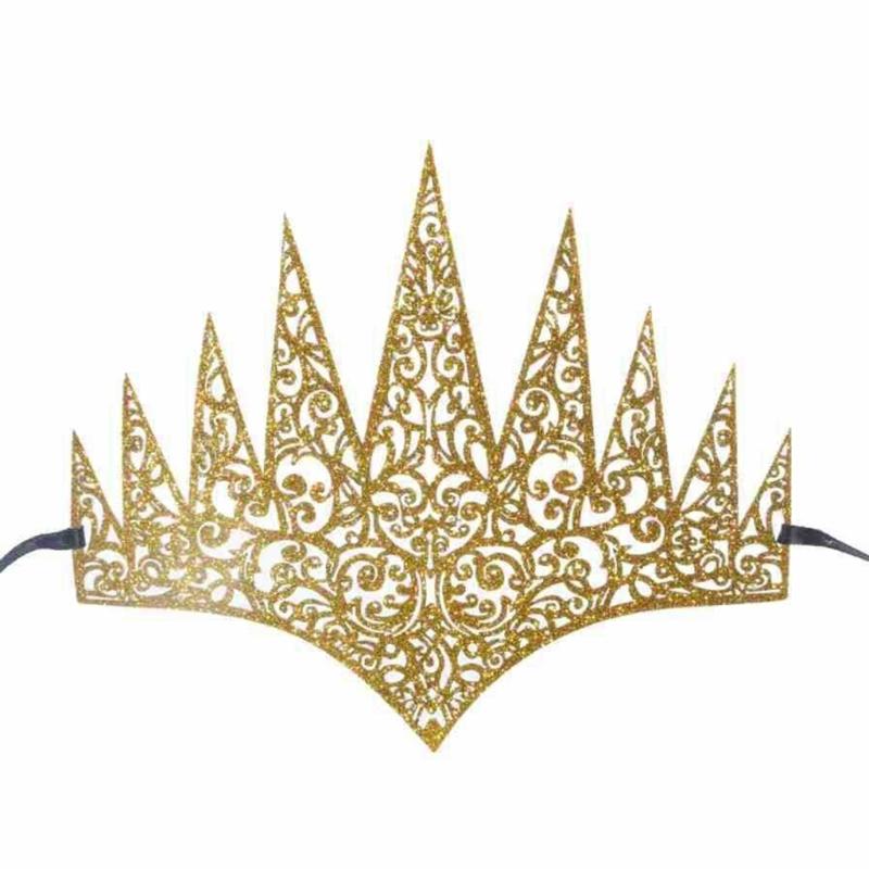 Intricate Cutout Crowns Mask Party Headpiece For Masquerades Costume Halloween Celebration Elegant Lightweight Design золотой