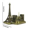 Eiffel Tower Notre Dame Arc De Triomphe Building Model Metal Antique Bronze Figurine World Famous Landmark Architecture Decor