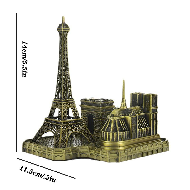 Eiffel Tower Notre Dame Arc De Triomphe Building Model Metal Antique Bronze Figurine World Famous Landmark Architecture Decor