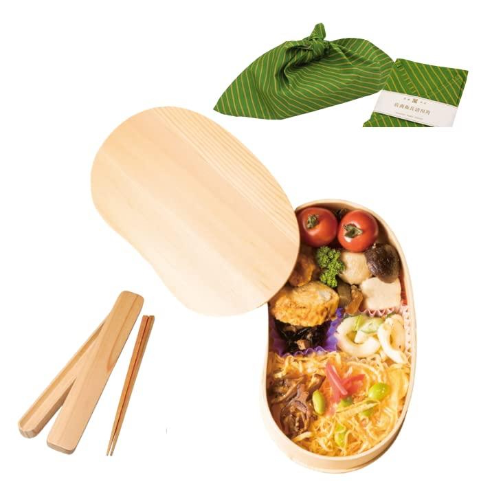 Yamaya Lacquerware Magewappa Bento Chopsticks and Chopstick Case Azuma Bag Wooden Bento Magewappa Lunch Stylish and Cute for Men and Chopsticks