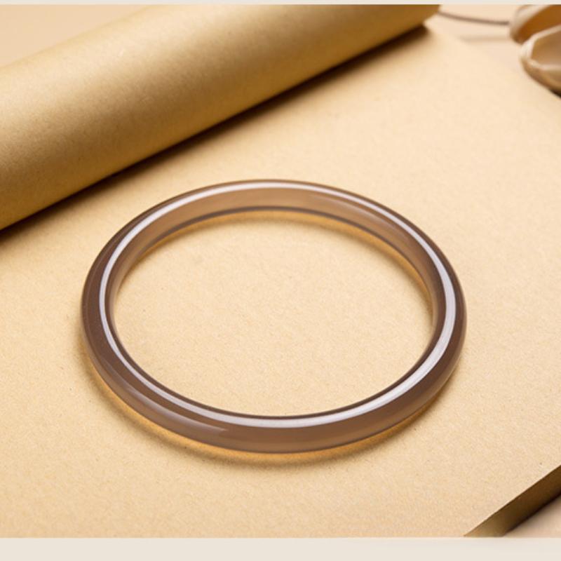6MM Natural Icy Species Chalcedony Bracelet Fashionable Charm Agate Bangle Jade Bracelet Women's Gift