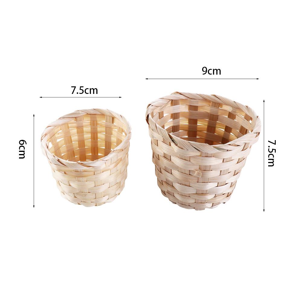 Bamboo Decorative Portable Small Sundries Organizer Storage Basket Plant Box Fruit Basket Basket