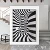Stampe Poster con Illusioni Ottiche Astratte Per Soggiorno Decorazioni per la Casa Bianco e Nero Trippy Psichedelico Pittura su Tela Arte da Parete