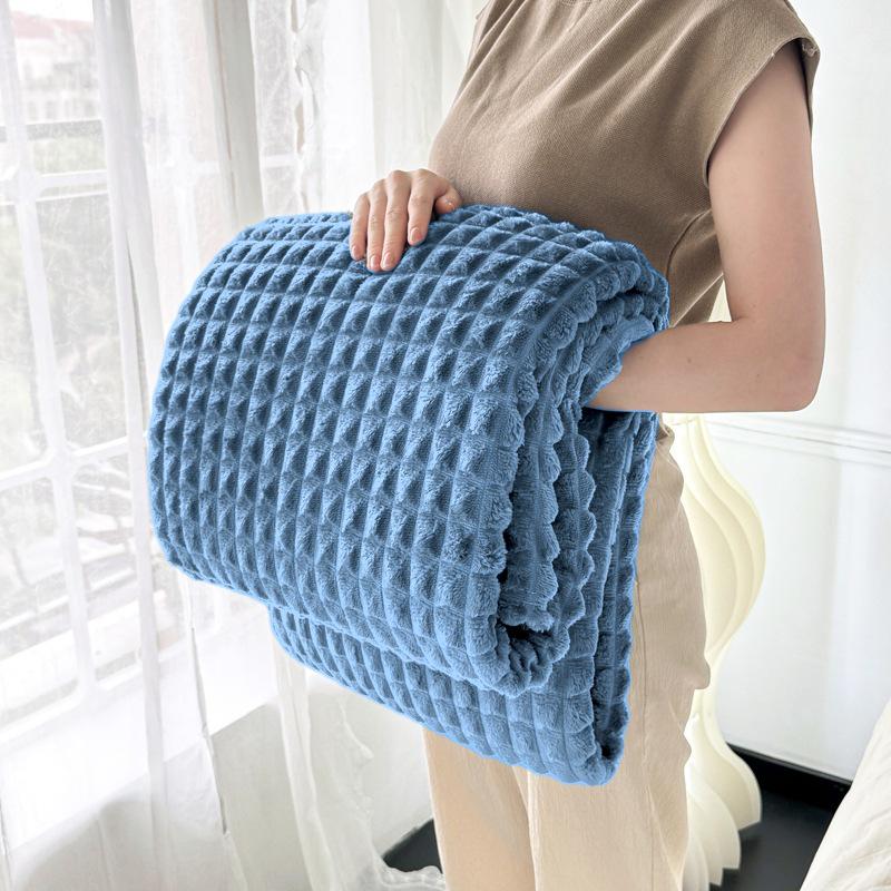 Autumn Winter Warm Striped Plaid Flannel Fleece Throw Blanket