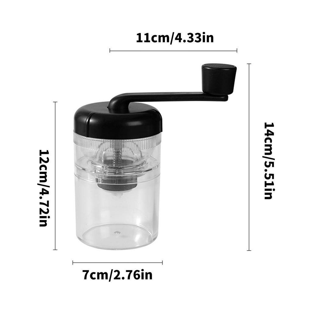 Manual Coffee Bean Grinder with Ceramic Burr Adjustable Coarseness Portable Espresso Mill for Home and Travel Use