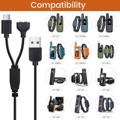 Magnetyczny kabel do ładowania USB na Type C do obroży treningowej dla psa 2,6 stopy Przewód do ładowania obroży dla zwierząt domowych dla Jugbow DT-61/66/67/72/73
