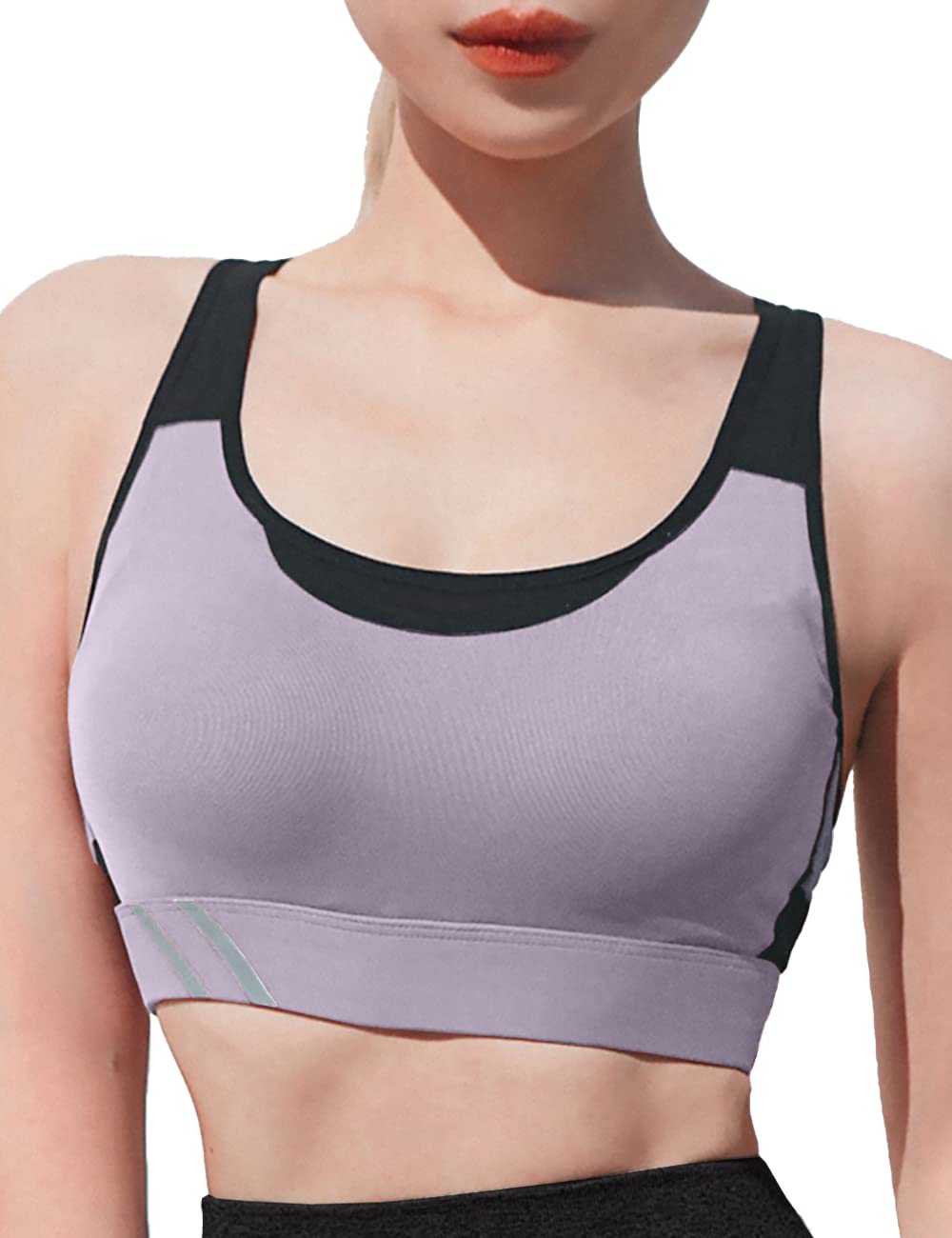 

Kusumi Sports High Одежда для йоги Кросс со стильным размером Женский бюстгальтер, Поддержка, Нескользящий, Топ, Спина, Сетка, Чашки, (Фиолетовый, S) фиолетовый