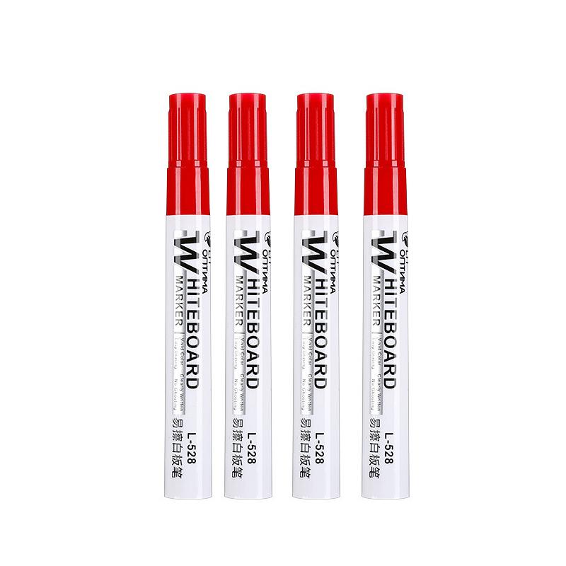 4pcs Whiteboard Marker Set,2.0mm Nib,Black Blue Red High-Volume Ink,Office Teaching Pen,Clear Handwriting & Easy Erasure